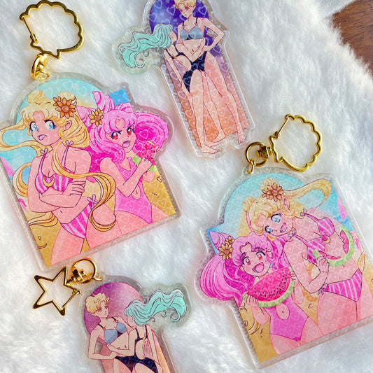Usa/Chibiusa Beach Keychain