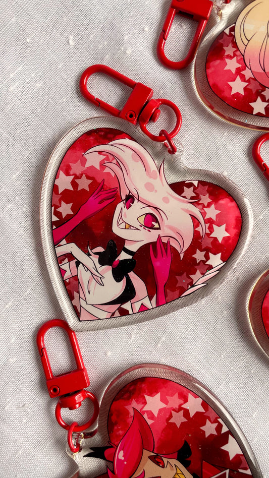 Hazbin Angel Dust Keychain