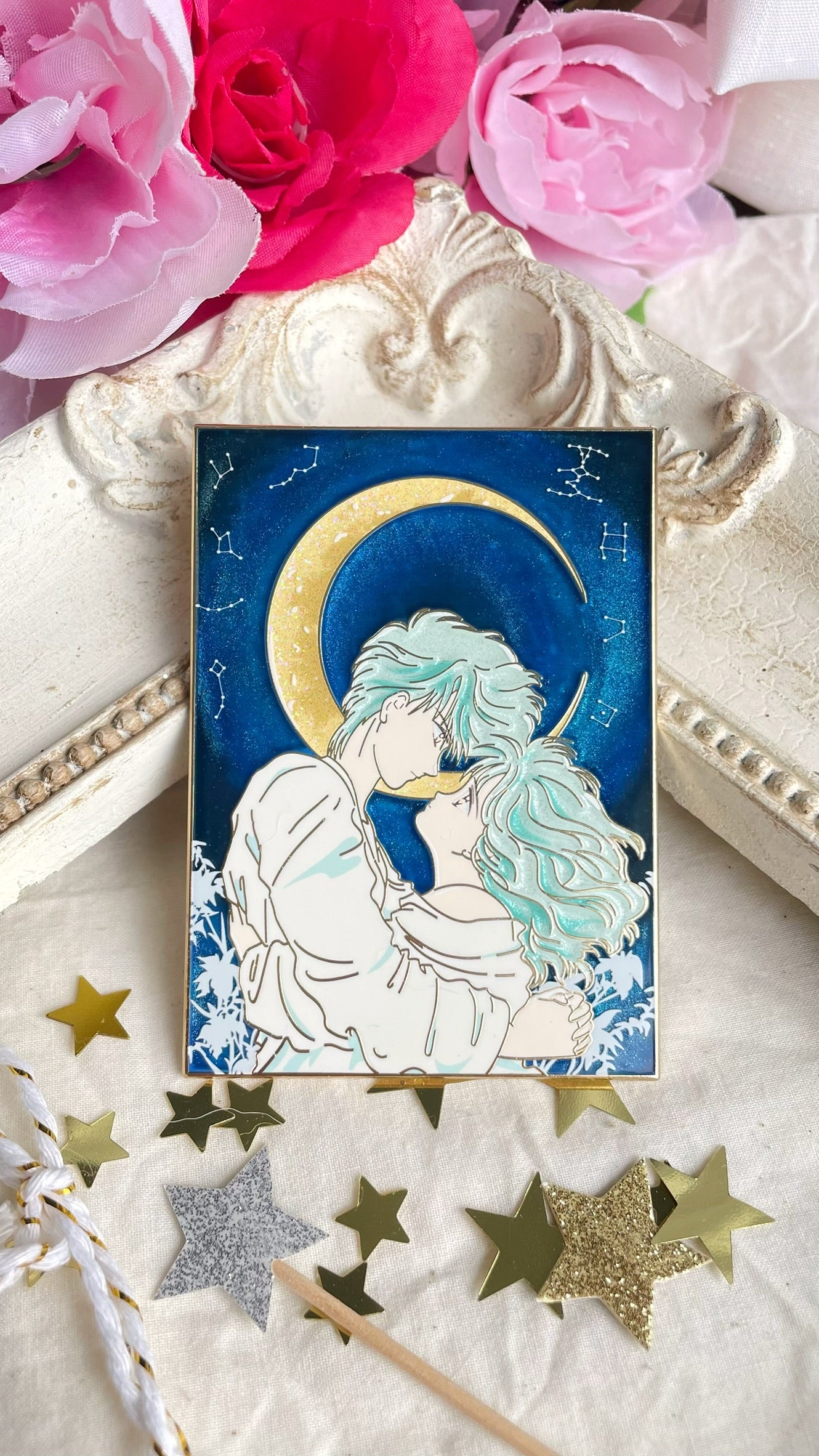 Moonlit Celestial Lovers