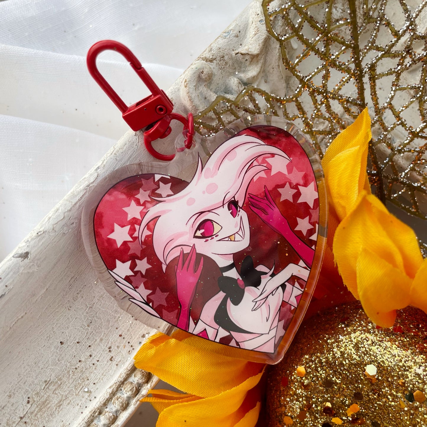 Hazbin Angel Dust Keychain