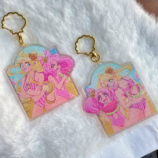 Usa/Chibiusa Beach Keychain
