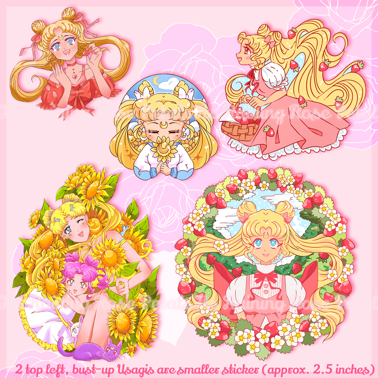Sticker Catalogue Pg. 32: Sunflowers and Strawberries